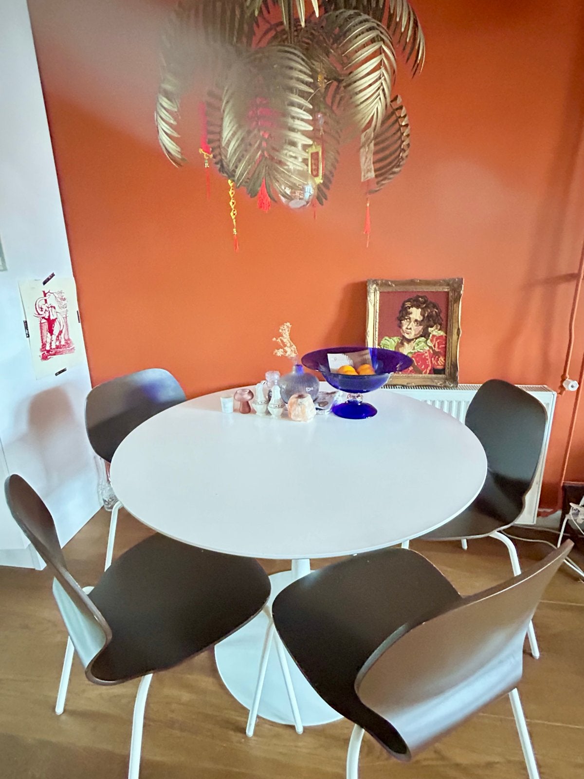 Ronde witte tafel - 100cm diameter, 75cm hoog, Ophalen, Kunststof, 100 tot 150 cm, Rond
