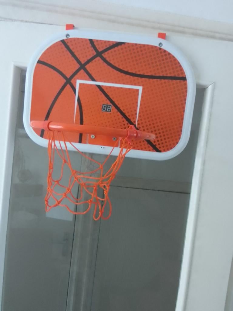 Mini basketbalring met scorebord voor deur, Ophalen, Gebruikt, Ring, Bord of Paal
