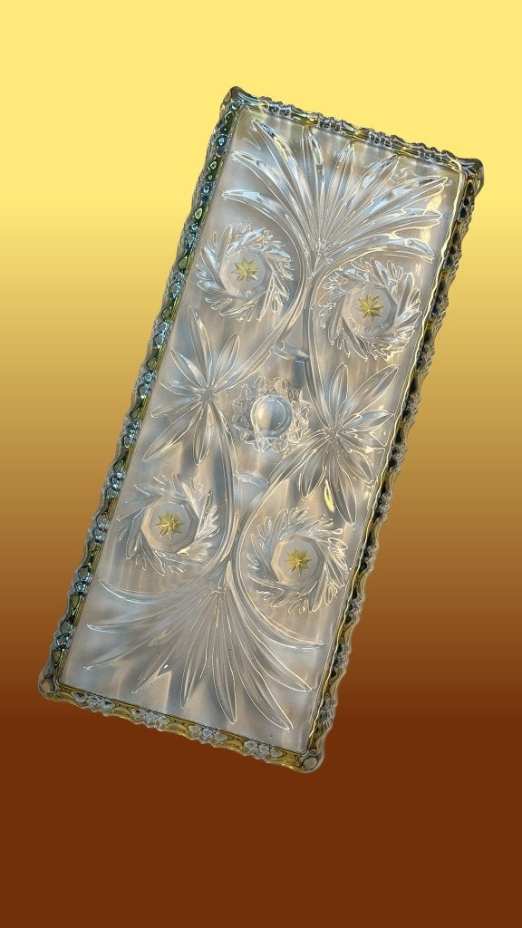 Vintage Walther Glass Cakeschaal, Gebak, Tapas, Hapjes Kerst, Ophalen of Verzenden
