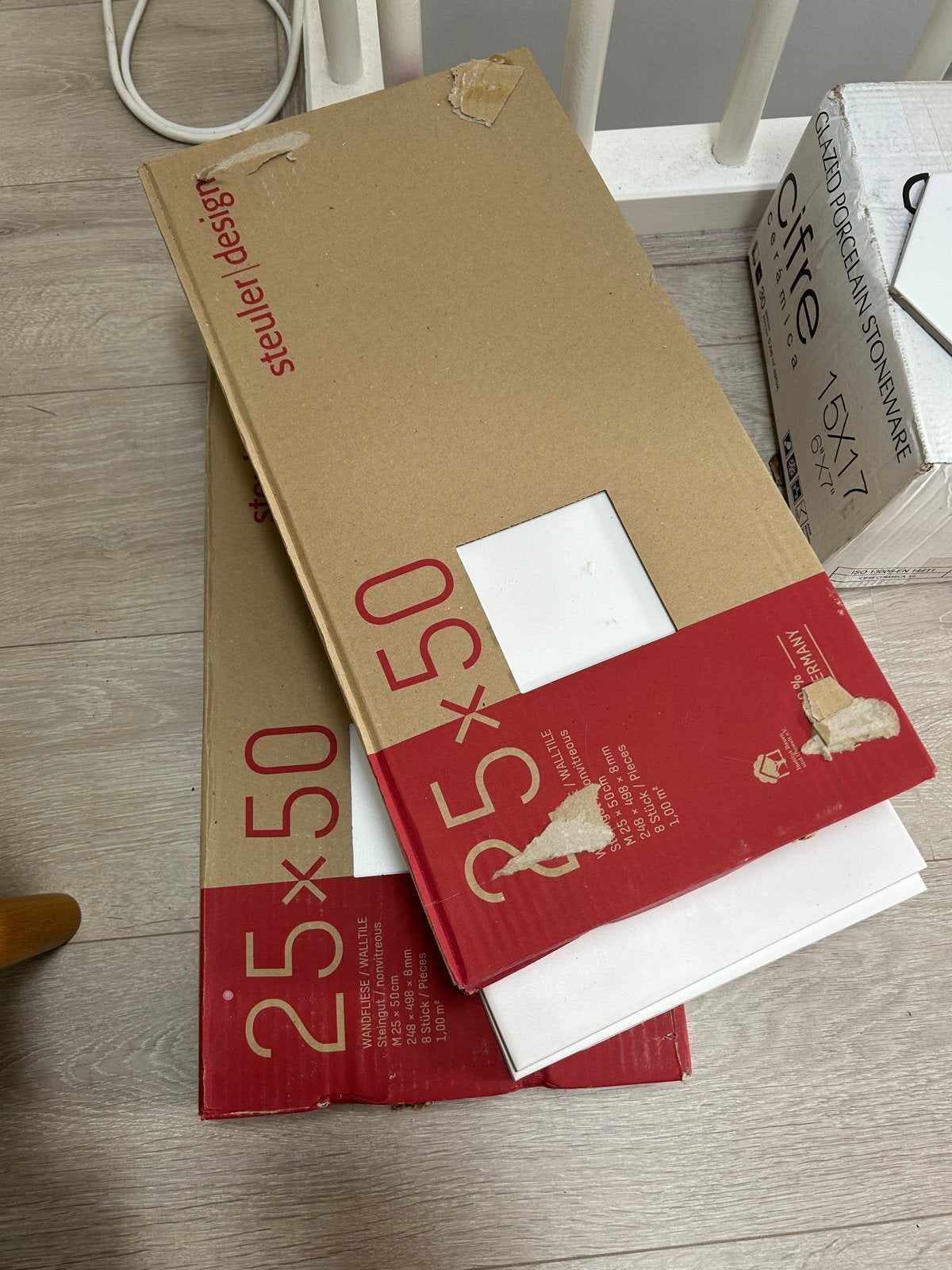 Steuler Design wandtegels wit 25x50 cm - 18 stuks, Ophalen, 40 tot 60 cm, Nieuw, Minder dan 5 m²