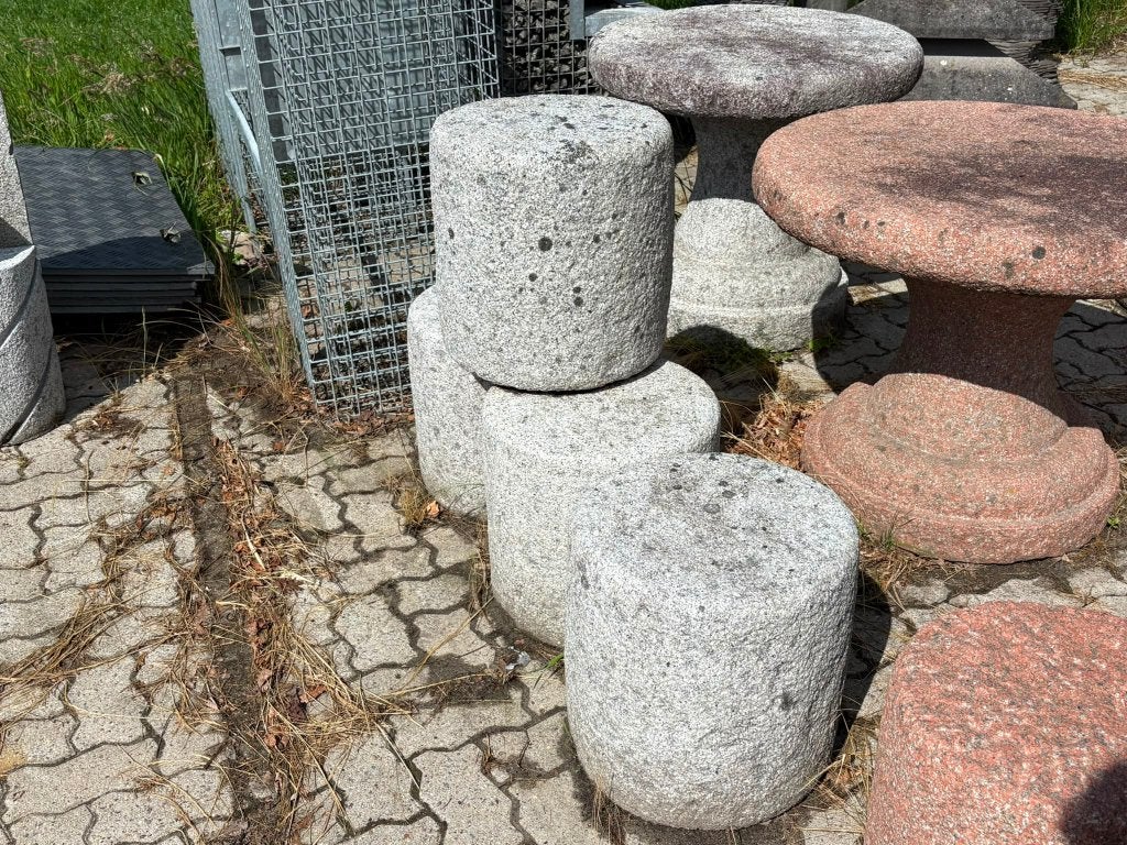 Onverwoestbaar Graniet Set á 1x Tafel en 4x Krukjes Grijs, Ophalen, Nieuw, Graniet, Overige typen