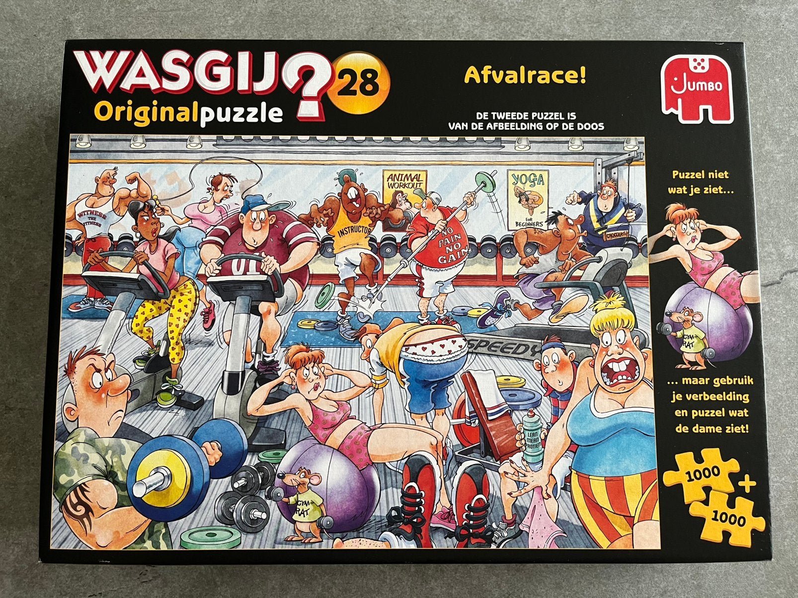 Wasgij original puzzels, nr. 28, afvalrace, 2 x 1000 stuks!, Ophalen, 500 t/m 1500 stukjes, Zo goed als nieuw, Legpuzzel