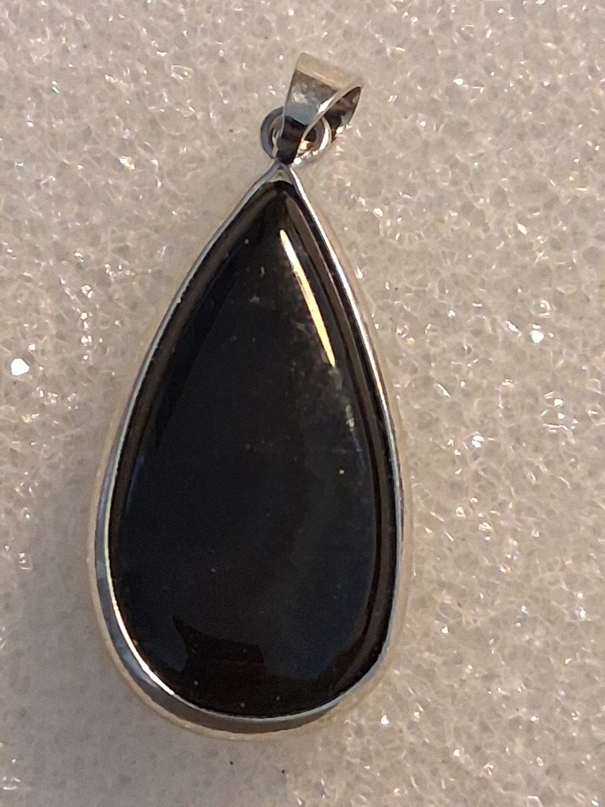 zilveren hanger met Onyx steen-- afmeting 25 mm, Ophalen of Verzenden, Nieuw, Zwart, Zilver