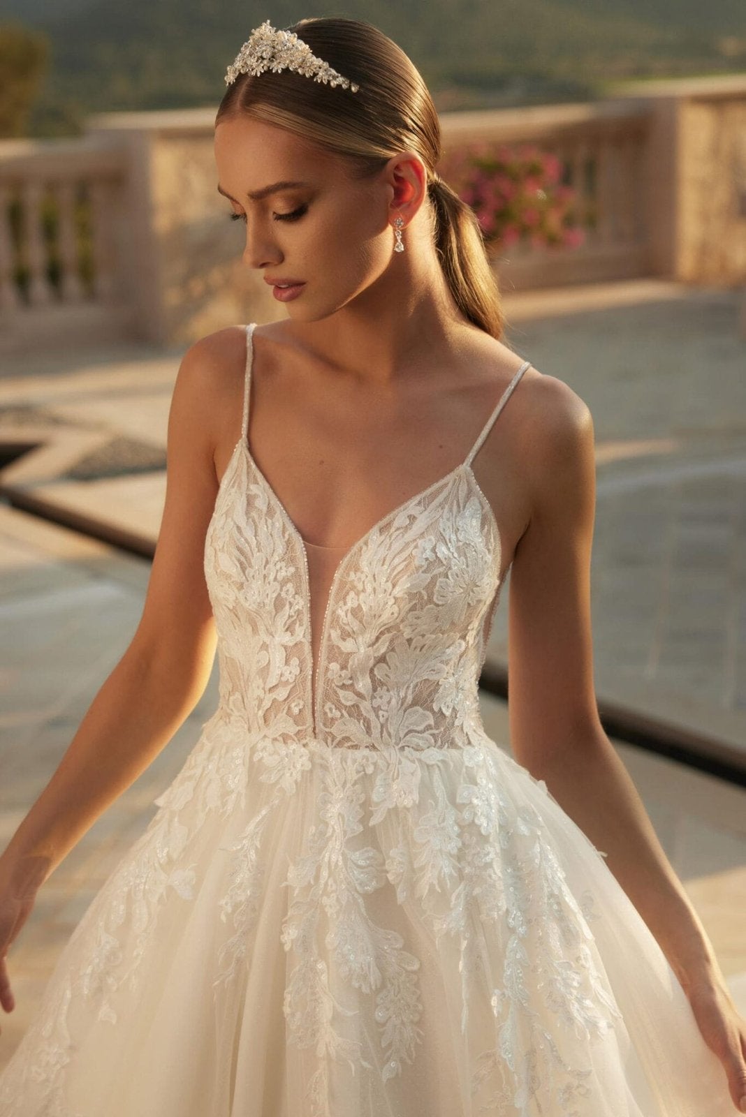 Trouwjurk maat 38 met glitter tule, Ophalen of Verzenden, Zo goed als nieuw, Wit, Trouwjurk