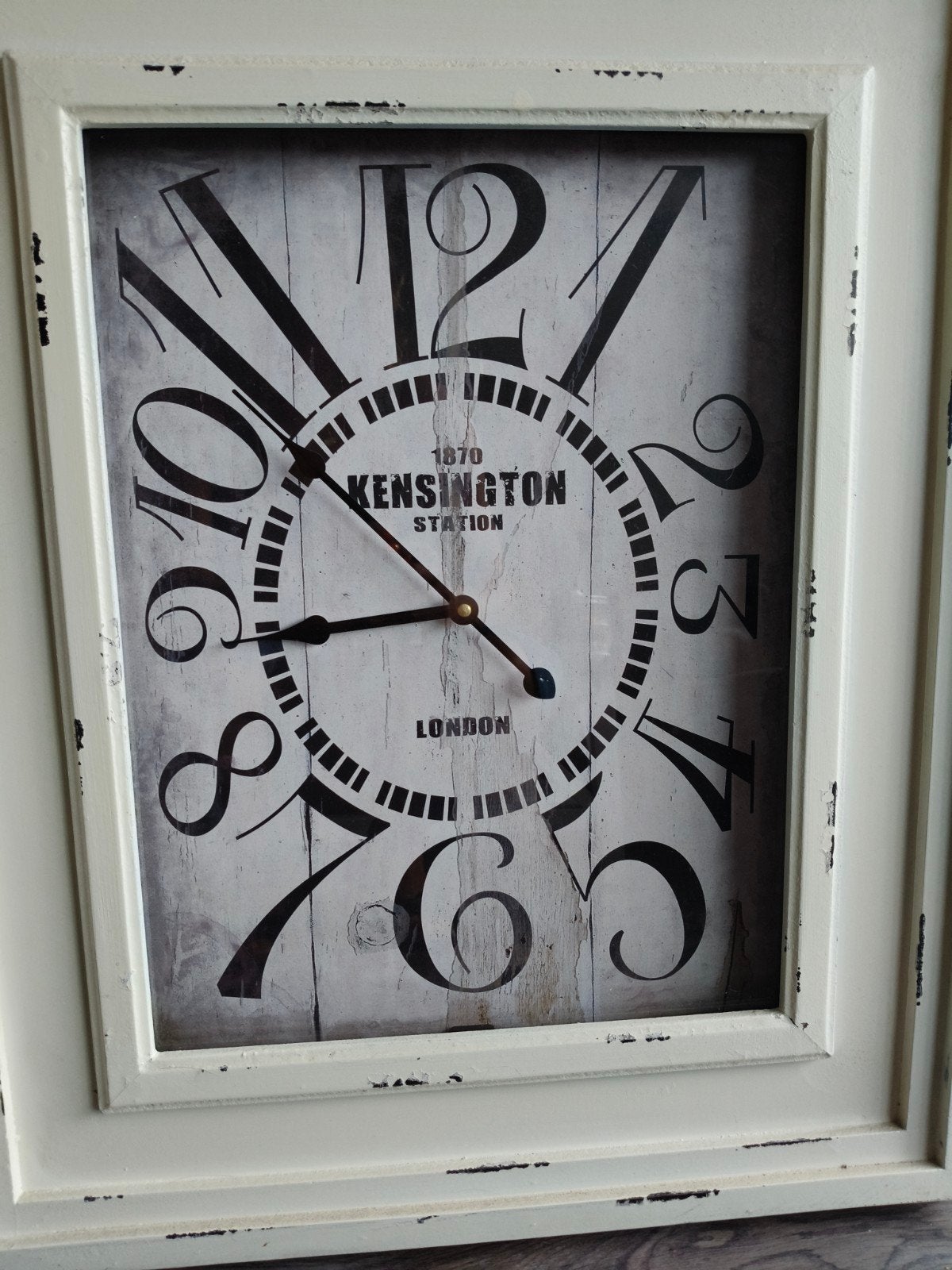 Vintage wandklok Kensington Station London, Ophalen, Vintage, Analoog, Werkt op batterijen