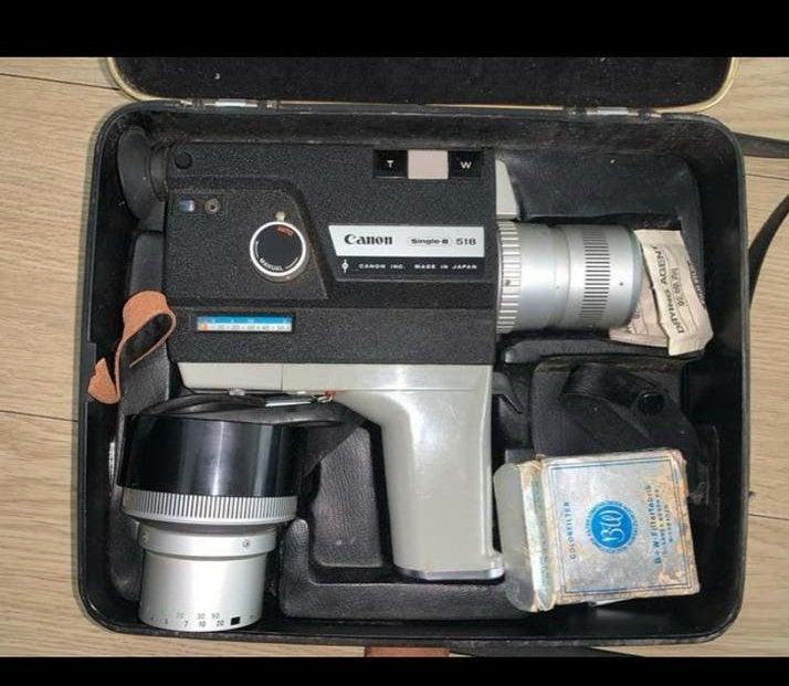 Vintage Canon Single-8 518 filmcamera met accessoires, Ophalen of Verzenden, 8mm, Camera
