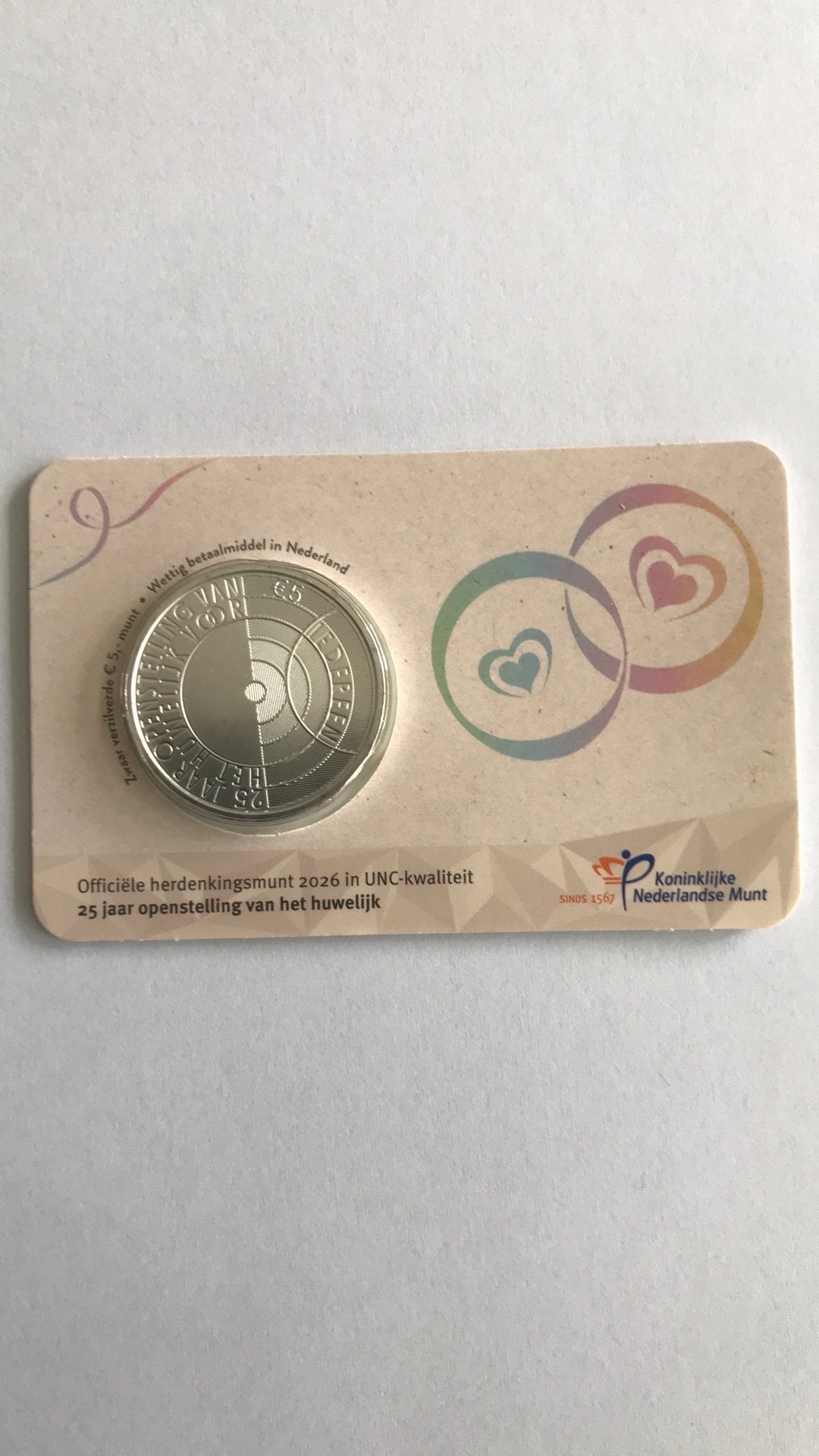 25 jaar openstelling van huwelijk in coincard, Ophalen of Verzenden, Overige landen, 5 euro