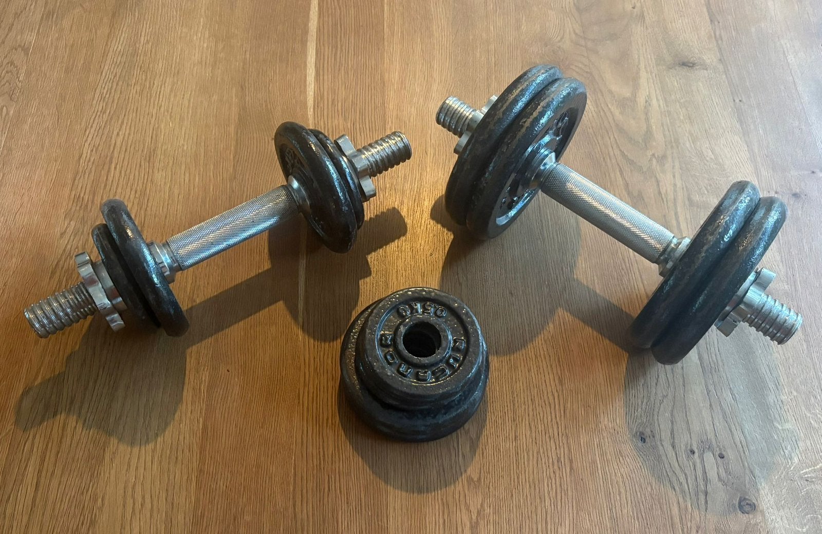 Dumbell set, Sport en Fitness, Fitnessmaterialen, Ophalen, Zo goed als nieuw, Armen, Dumbbell