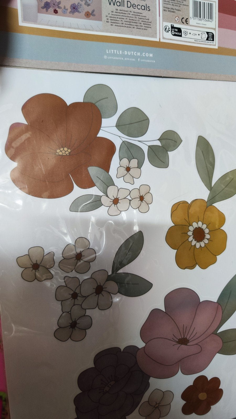 Little Dutch Vintage Flowers Muurstickers, Verzamelen, Stickers, Ophalen of Verzenden, Nieuw, Overige typen