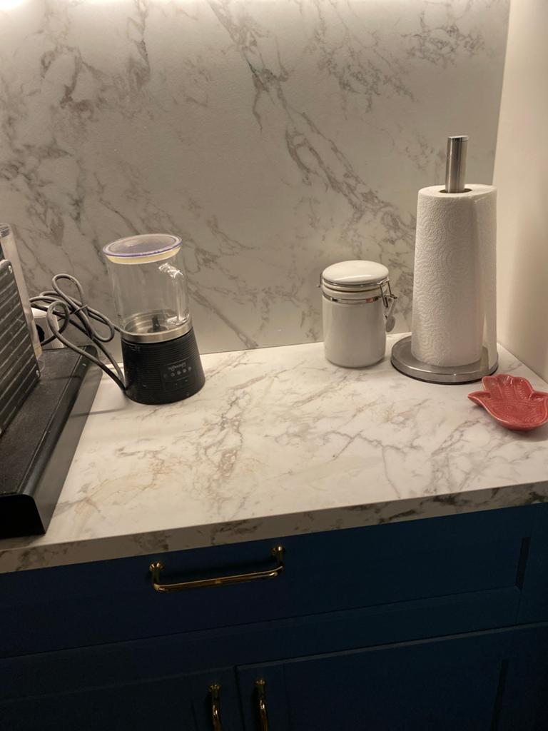 Ikea aanrechtblad 65 x 99 cm - Marmerlook, Huis en Inrichting, Keuken | Keukenelementen, Gebruikt, Wit, Minder dan 100 cm, 50 tot 75 cm