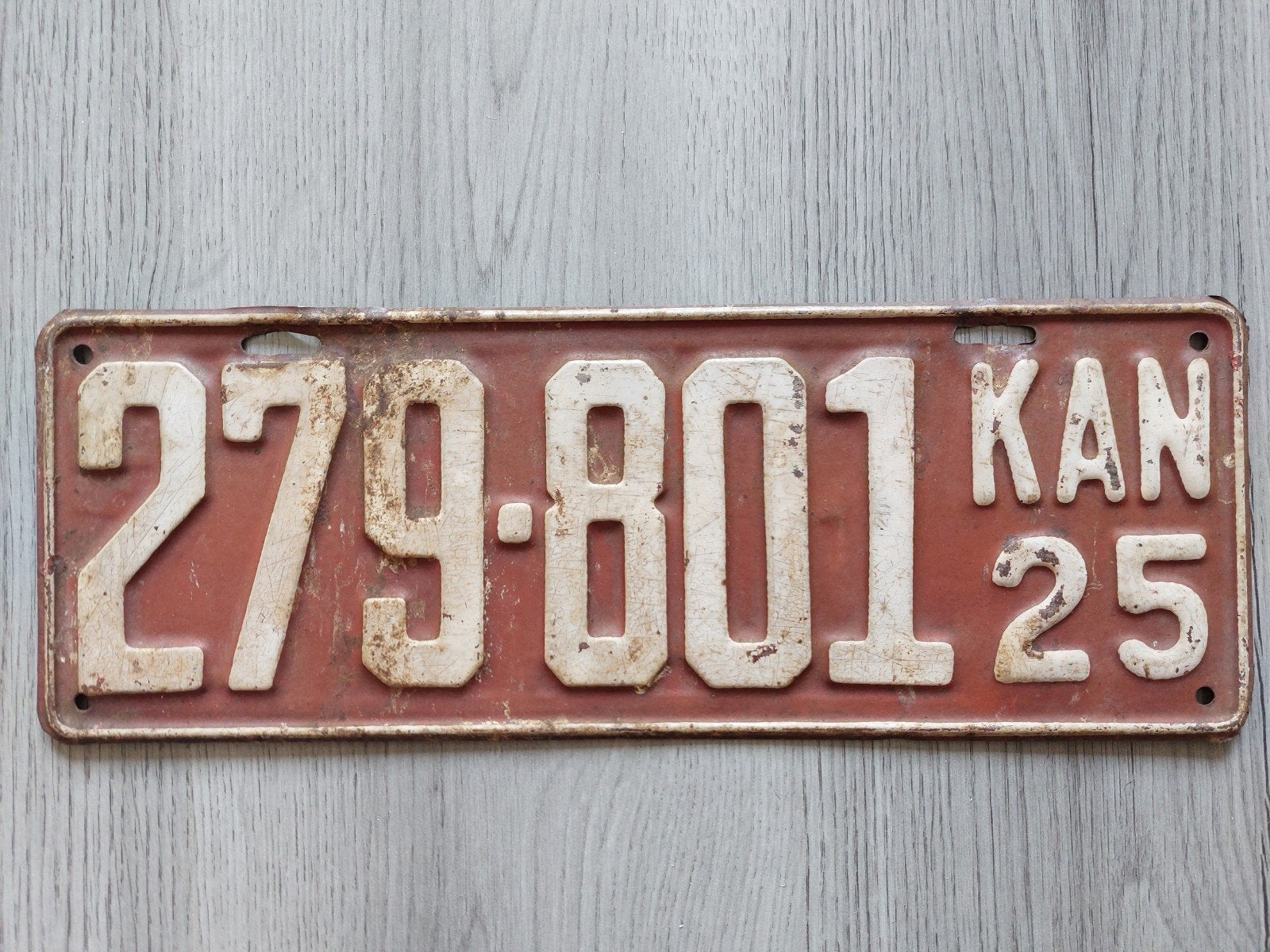 Kenteken 1925 Kansas USA Nummerplaat Nummerbord, Verzamelen, Ophalen of Verzenden, Gebruikt, Auto's