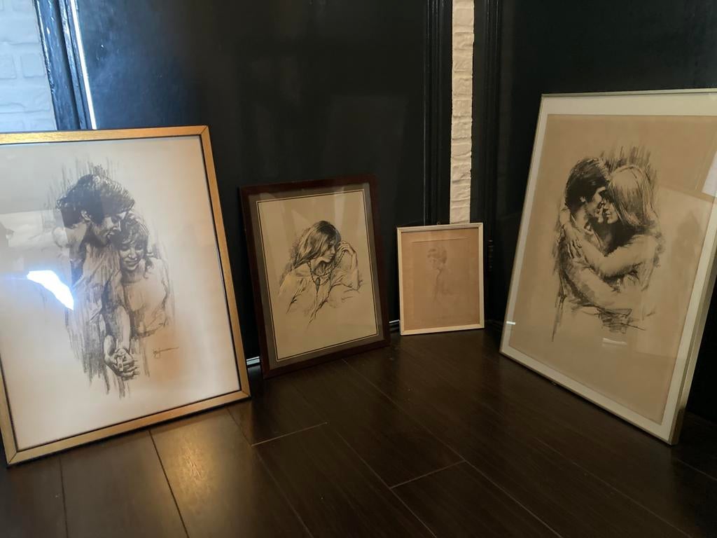 5x prenten van Leo Jansen, Antiek en Kunst, Kunst | Tekeningen en Foto's, Ophalen