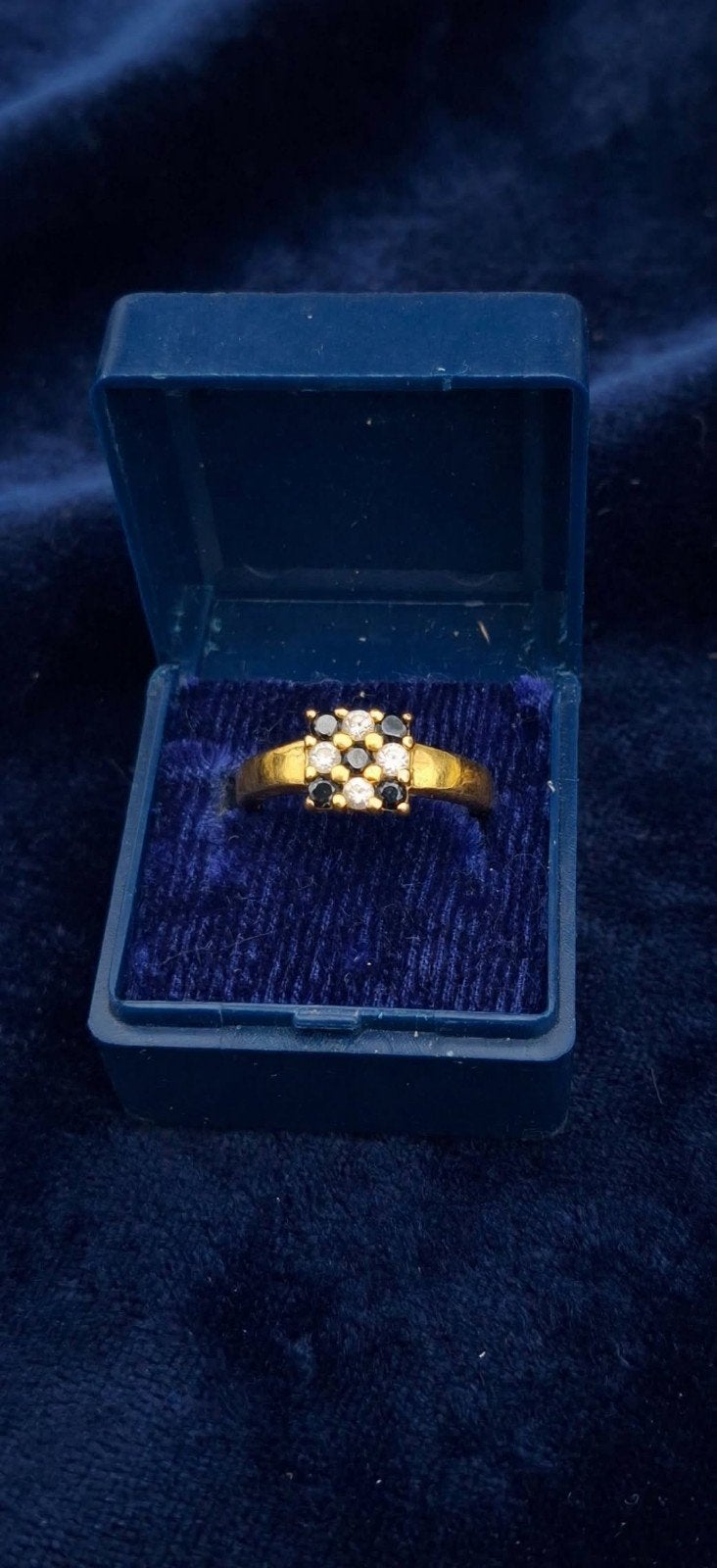 vintage ring 585? 14 karaat met steentjes, Ophalen of Verzenden, Goud, Ring