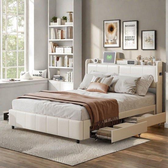 Tweepersoonsbed – Bed Met Opbergruimte – Opbergbed – Led Bed, Corvance B.V., Verzenden, Nieuw, Corvancebol@gmail.com