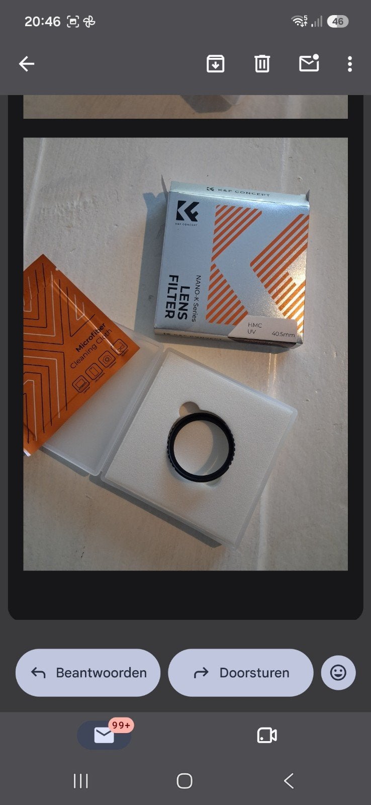 K&F Concept Nano-K Series HMC UV Filter 40.5mm, Ophalen, Multi-coating, K&F Concept, Minder dan 50 mm