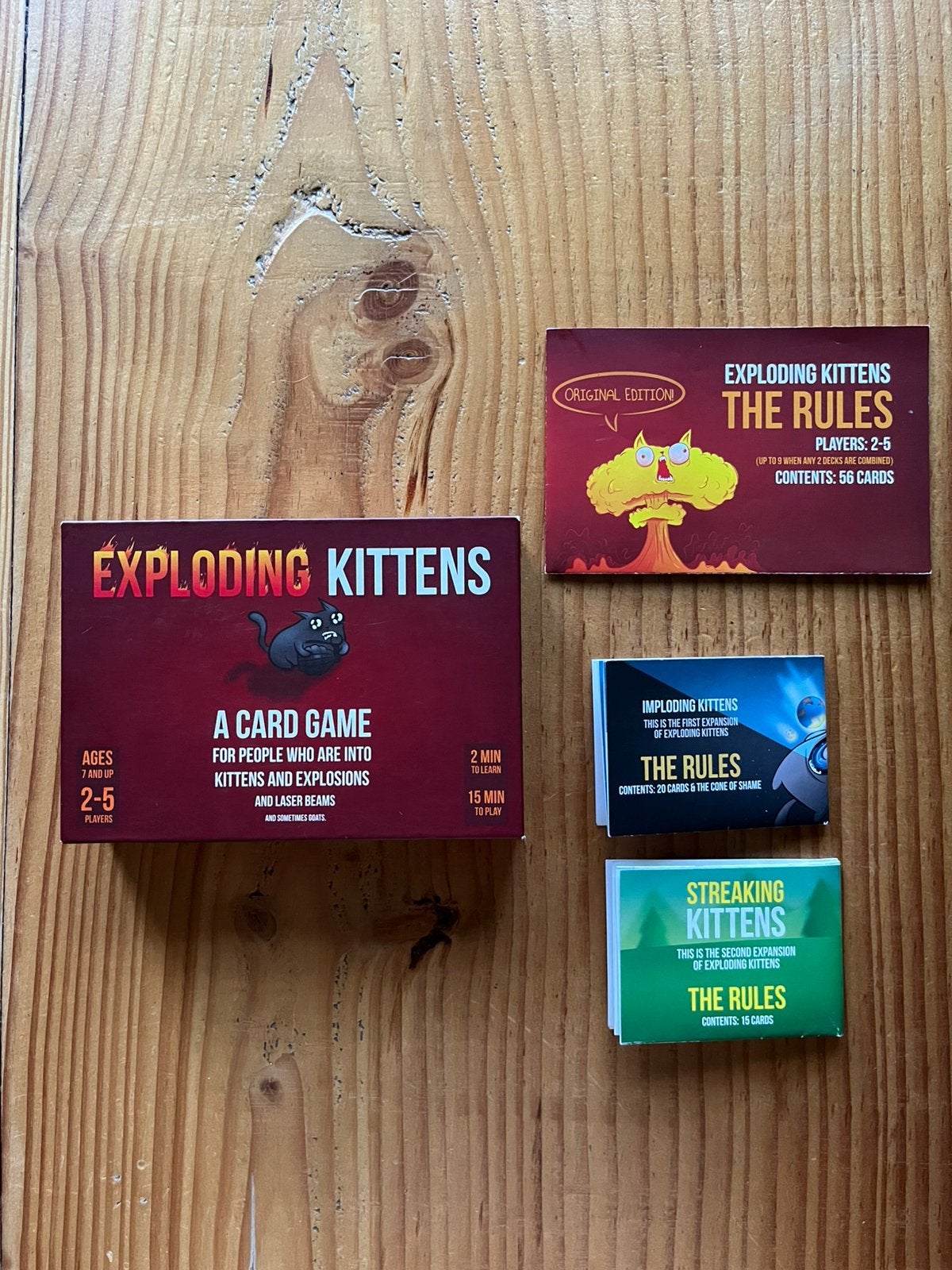 Exploding kittens + uitbreidingen Imploding & Streaking - EN, Ophalen of Verzenden