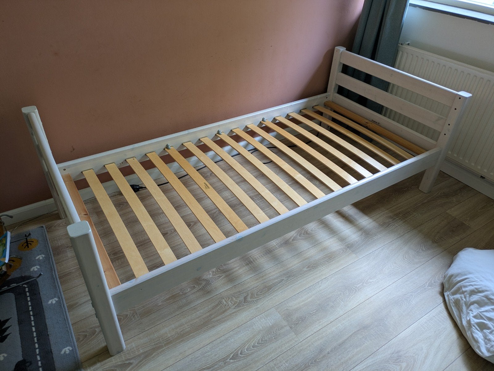 Flexa eenpersoonsbed whitewash, Ophalen, Gebruikt, 90 cm, Eenpersoons