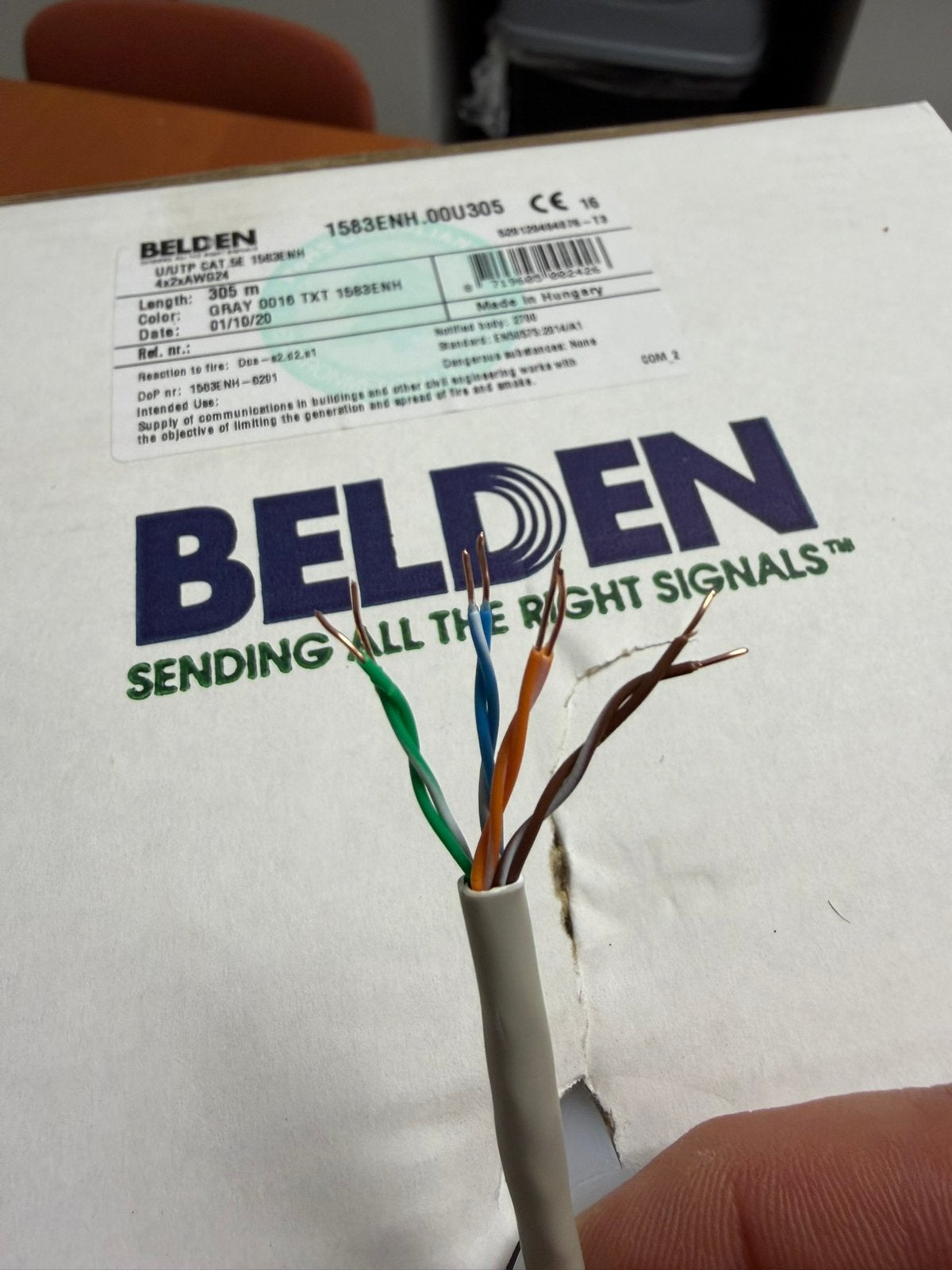 Belden UTP Cat 5e - 305 meter - massief koper ker, Ophalen, Zo goed als nieuw, Overige formaten