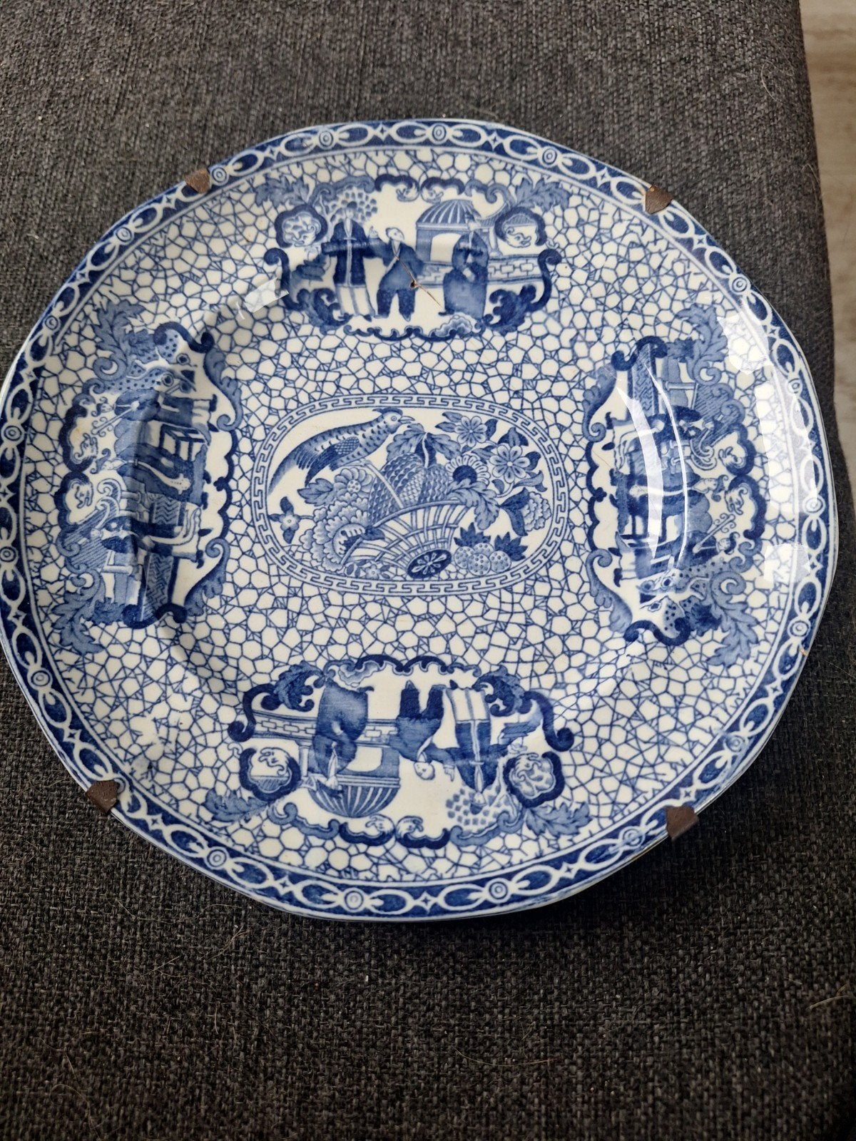 oud wandbordje met chinese vogels, Ophalen of Verzenden