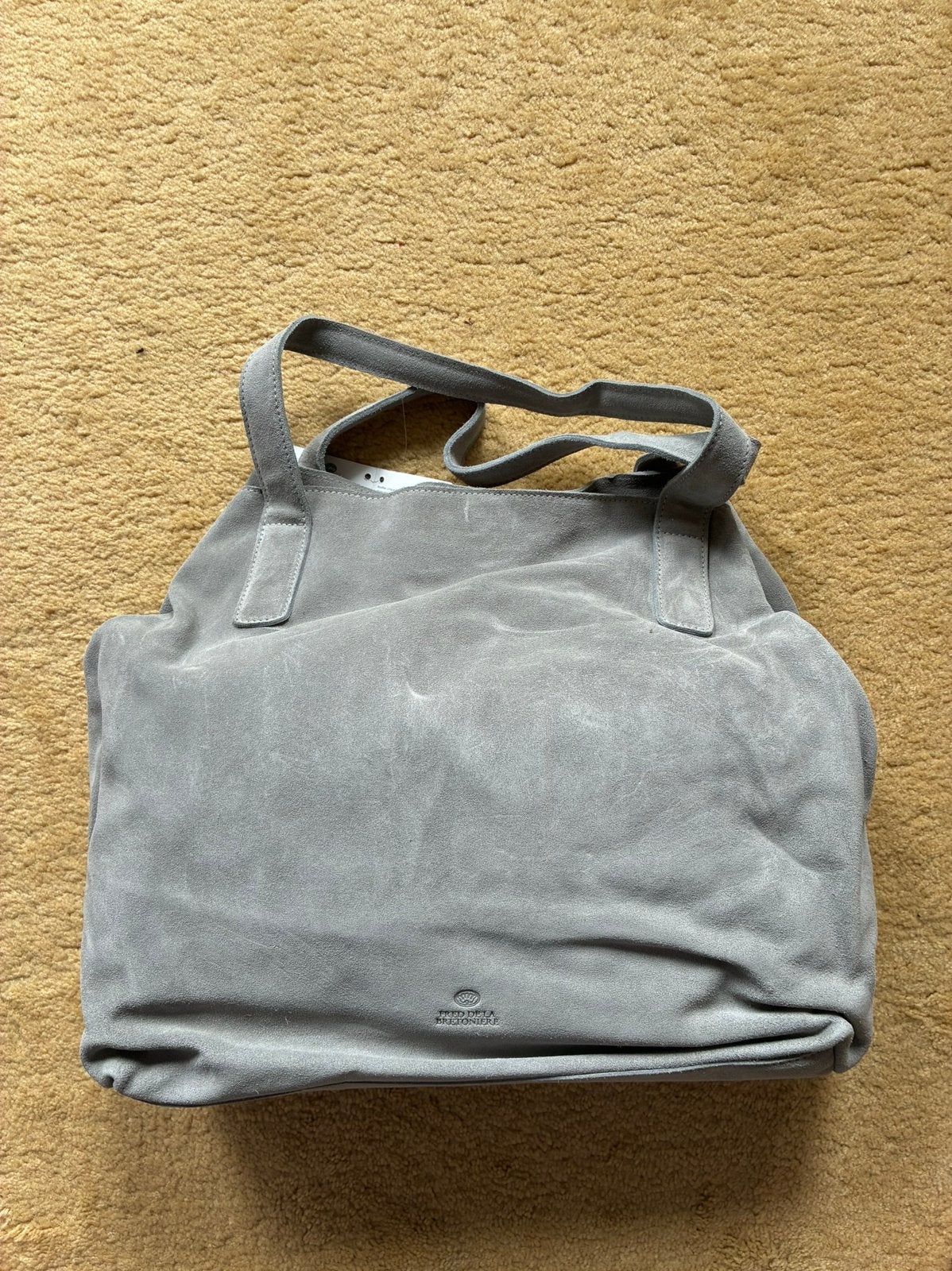 168 Nieuwe tas van Fred de la Bretoniere grijs suede, Overige merken, Verzenden, Nieuw, Grijs