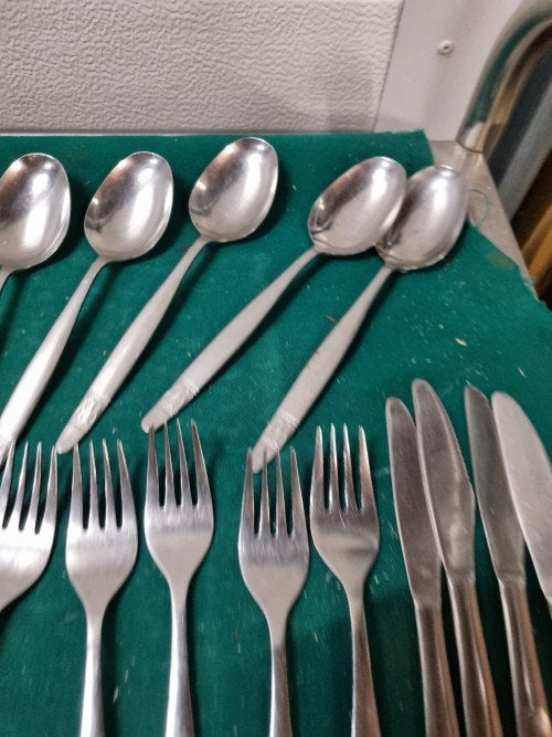 bestek set inoxa vlekvrij 22 delig vintage, Huis en Inrichting, Keuken | Bestek, Ophalen of Verzenden, 'T Olde Gre-j, Info@toldegrej.nl