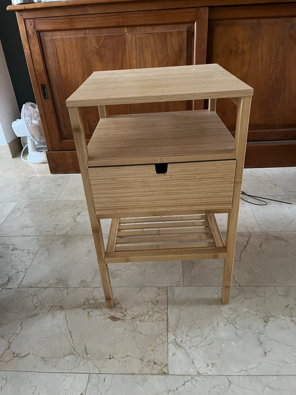 Ikea nordkisa bamboe nachtkastje, Ophalen, Zo goed als nieuw, Minder dan 45 cm, 55 tot 70 cm