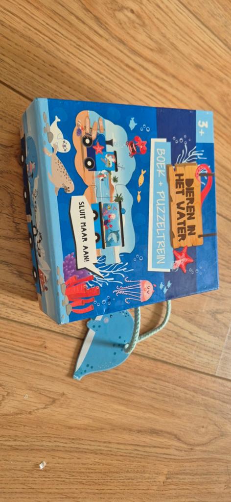 Puzzeltrein Dieren in het water set incl boek, Ophalen of Verzenden