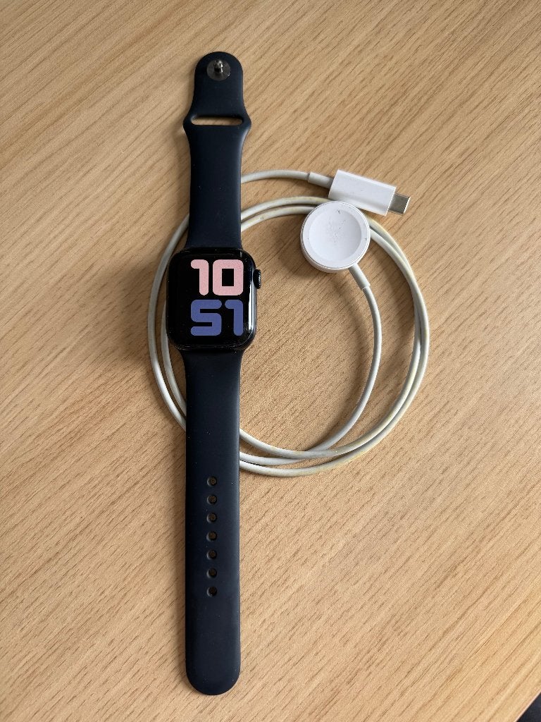 Apple Watch Series 7 41mm GPS Midnight incl. oplaadkabel, Ophalen, Gebruikt, Zwart, IOS