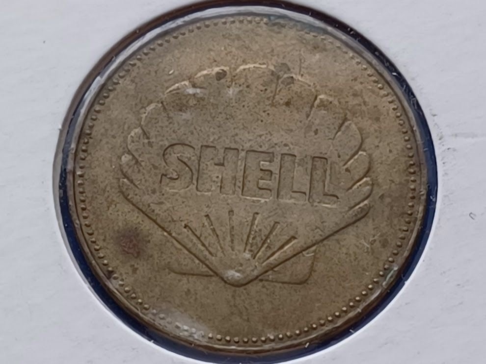 Shell Token - Man in Flight #17 - Leonov en Belyaev - 1965, Postzegels en Munten, Penningen en Medailles, Verzenden, Overige materialen