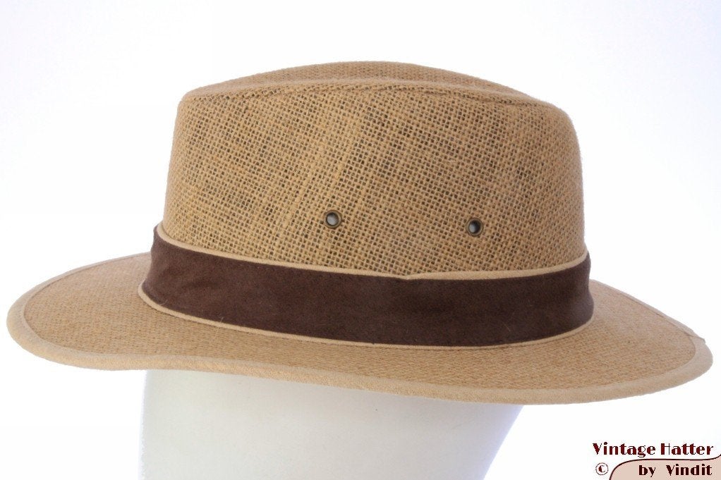 gleufhoed Outdoor hoed Hawkins beige jute 57 en 58 nieuw, Kleding | Dames, 56 of 57 cm (M, 7 of 7⅛ inch), Hoed, Hawkins, Nieuw