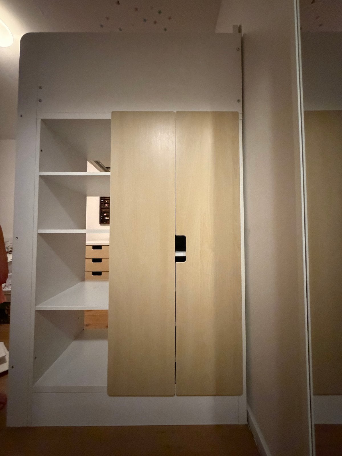 IKEA SMÅSTAD Hoogslaper met bureau en opbergruimte, Ophalen, 85 tot 100 cm, Gebruikt, Hoogslaper of Stapelbed