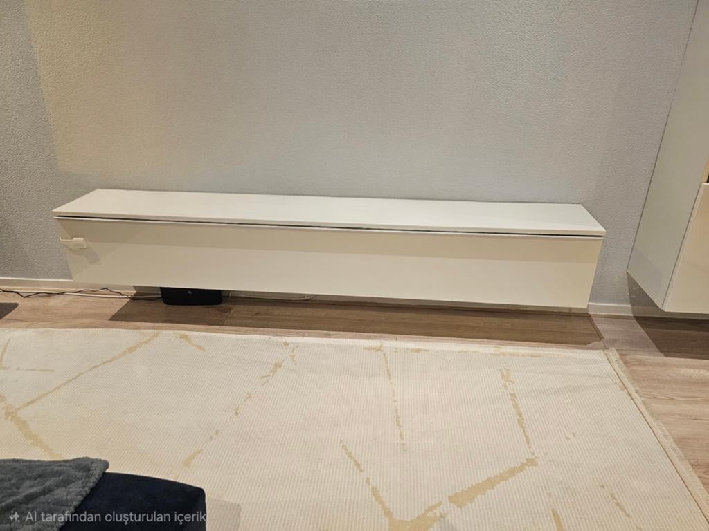 Witte zwevende tv-kast/wandmeubel met opbergruimte, Overige materialen, 150 tot 200 cm, Ophalen of Verzenden, Zo goed als nieuw