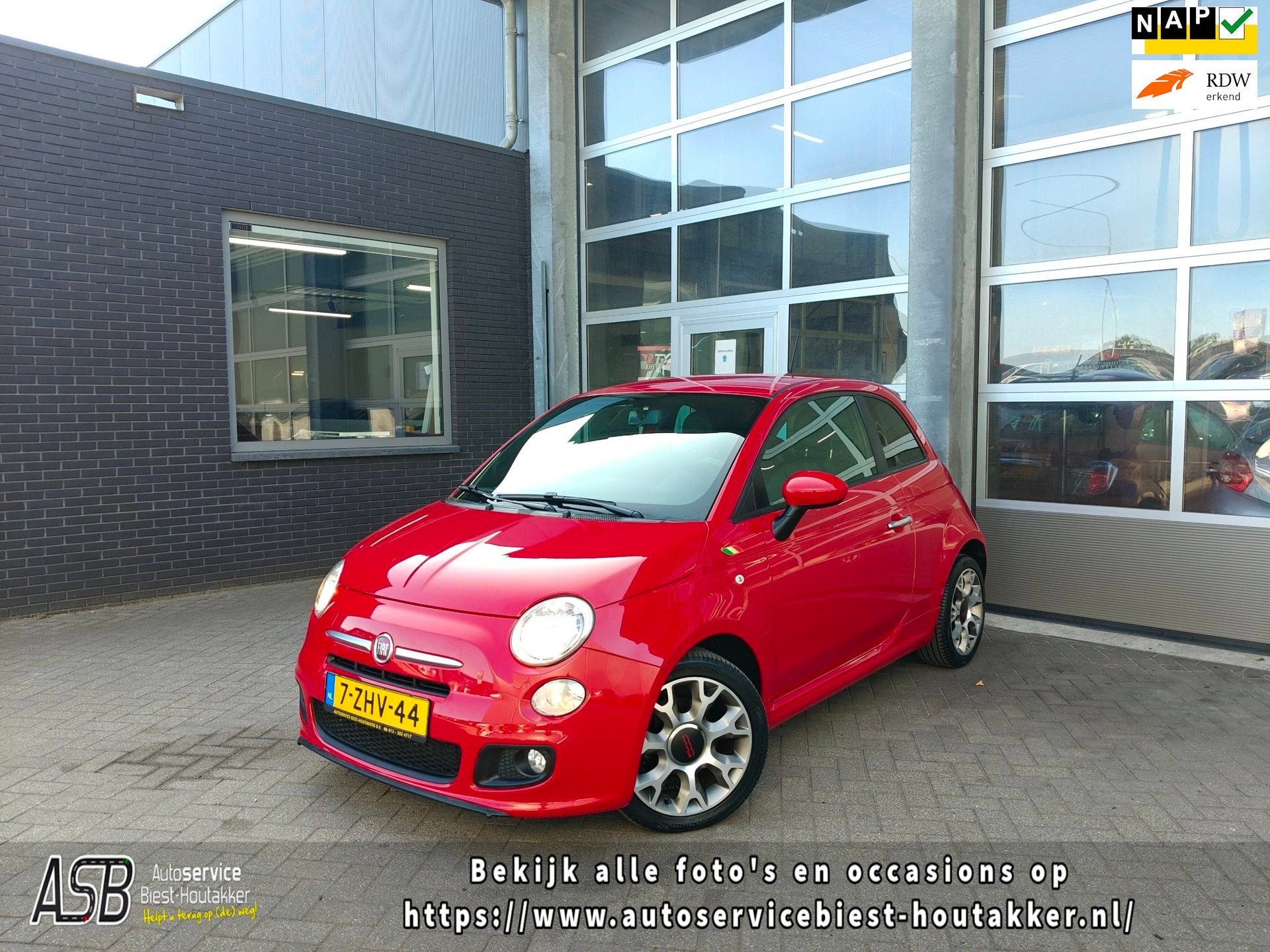 Fiat 500 0.9 TwinAir Turbo 500S | Airco | 16" LMV | Lederen, Gebruikt, Euro 6, Leder en Stof, 905 kg