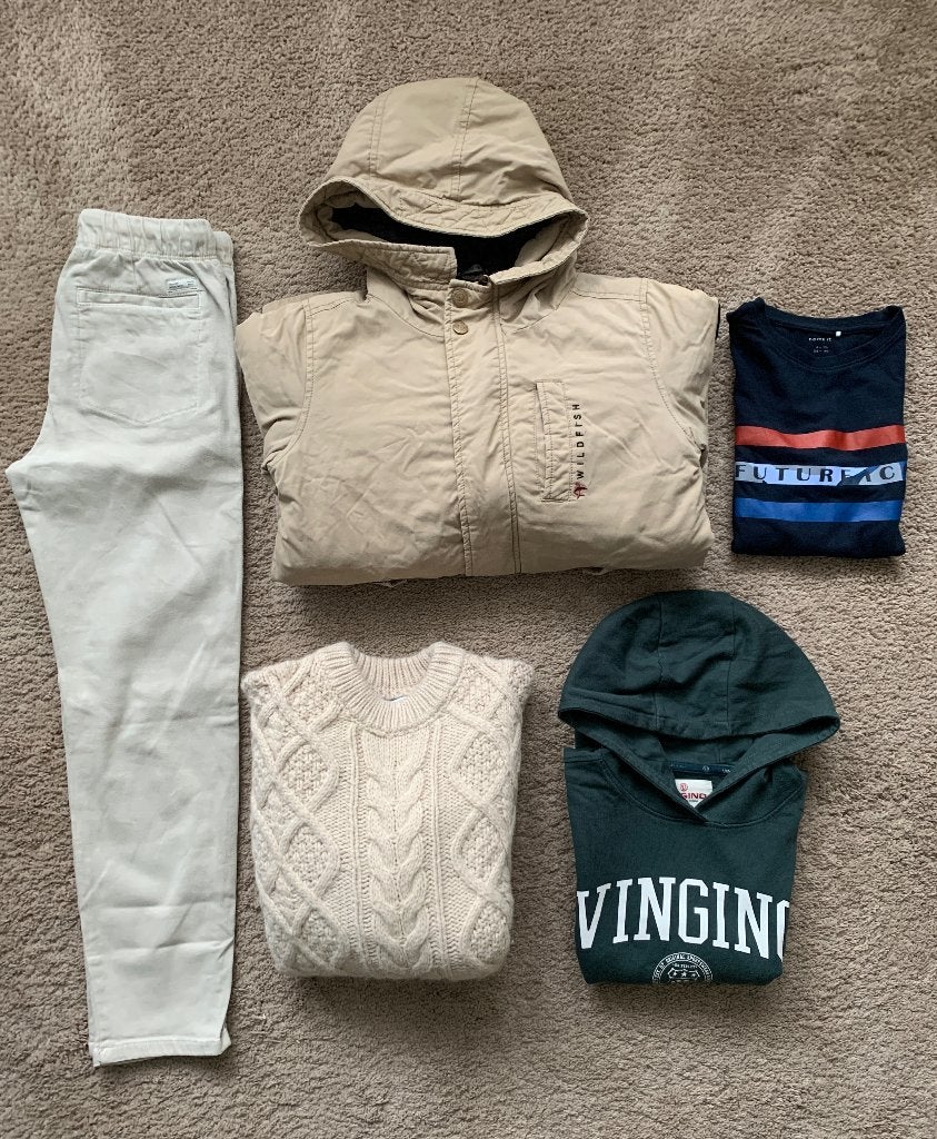 Winterkleding  winterjas, Zara broek, trui, hoodie mt 140, Verzenden, Zo goed als nieuw, Zara, Jongen