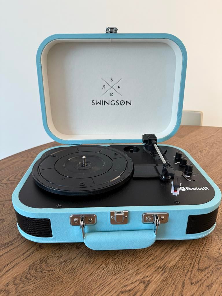 Swingson Bluetooth Platenspeler On Stage Blauw, Overige merken, Ophalen of Verzenden, Zo goed als nieuw, USB-aansluiting