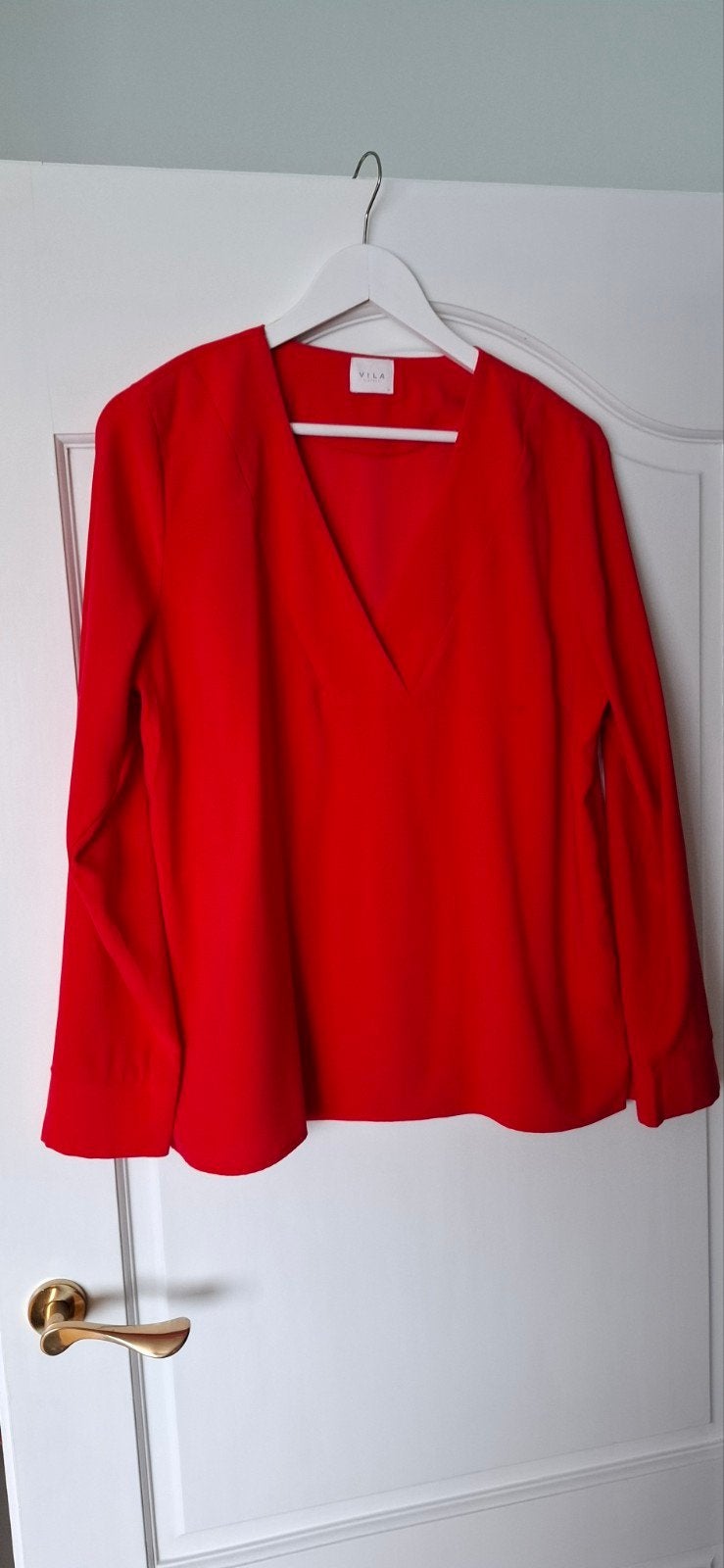 Rode bluse Vila mt 42, Ophalen of Verzenden, Zo goed als nieuw, Maat 42/44 (L), Rood
