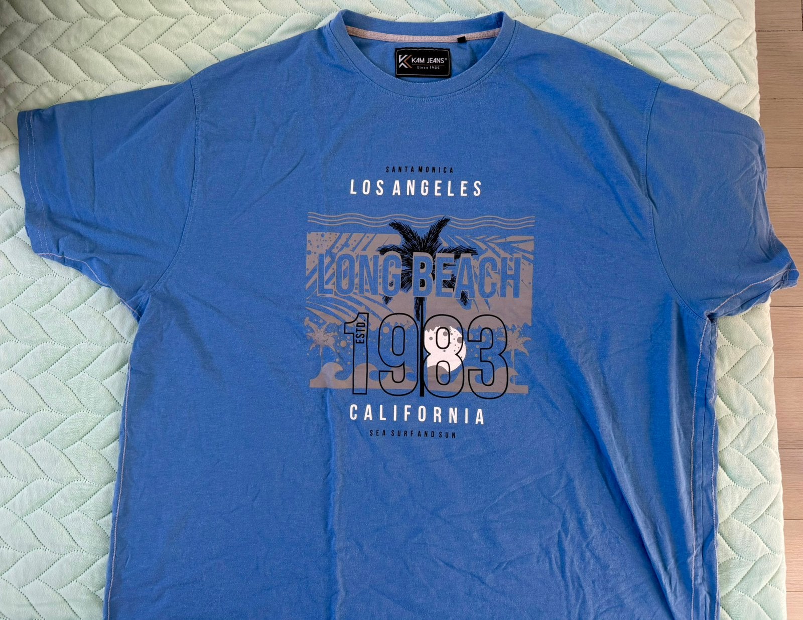 KAM Jeans t-shirt Los Angeles Long Beach blauw 4XL nieuw, Ophalen of Verzenden, Nieuw, Overige maten, Blauw