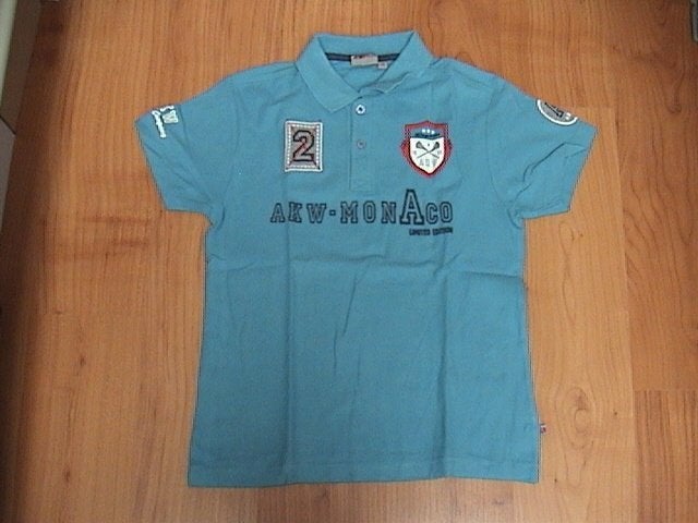 AKMO UNLIMITED leuk lichtblauw poloshirt korte mouw jongen, Gebruikt, Ophalen of Verzenden, AKMO, Shirt of Longsleeve