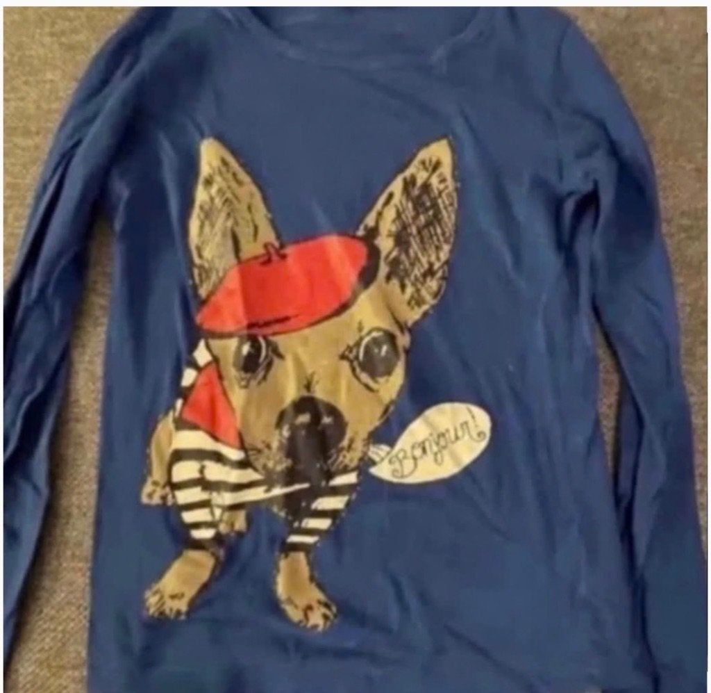 Shirt met hondje in maat 134, Ophalen, Gebruikt, Meisje, Shirt of Longsleeve