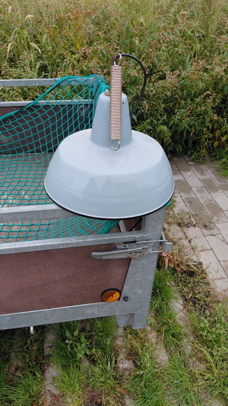 Vintage industriële emaille hanglamp - lichtblauw, Ophalen