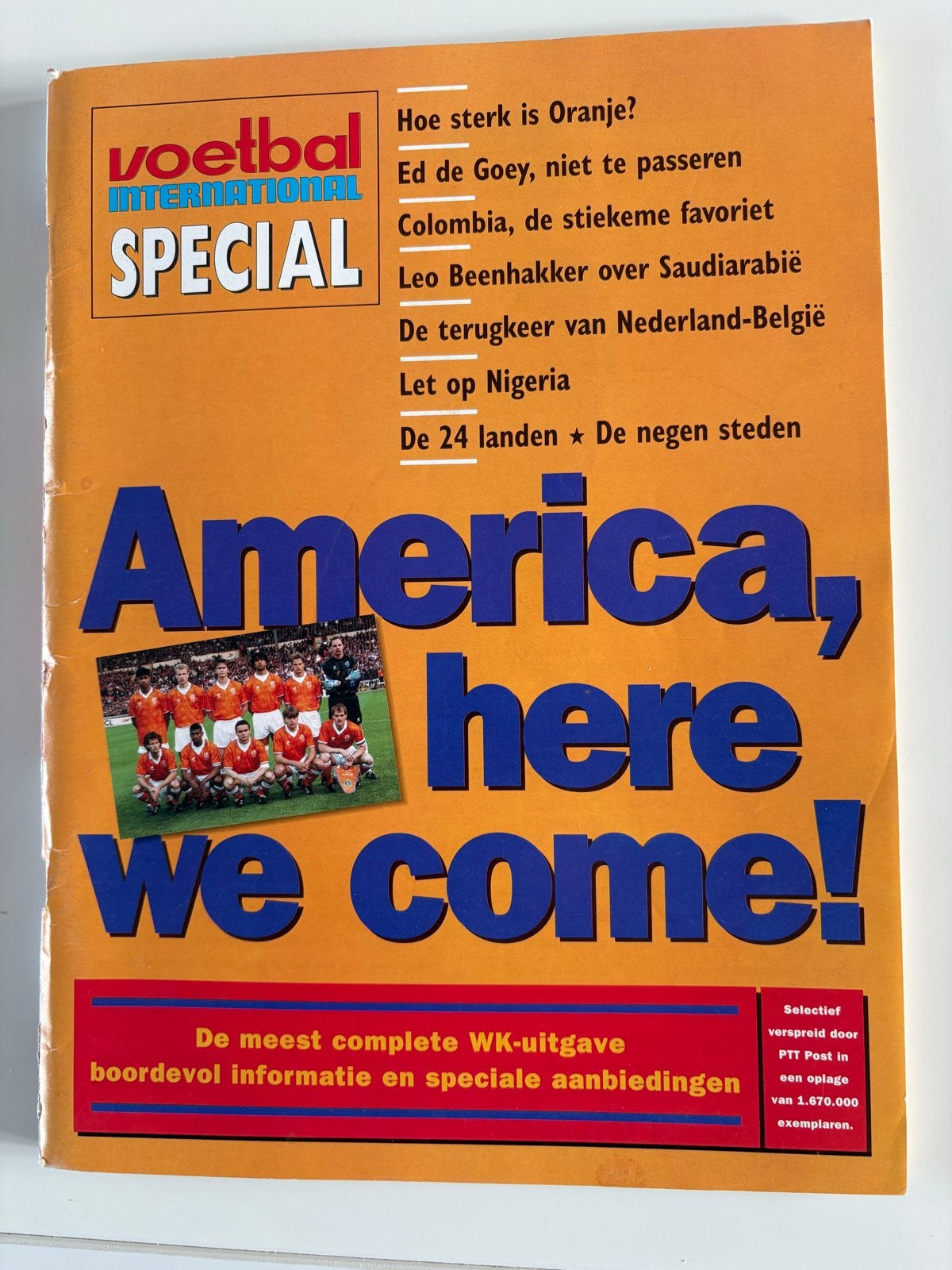 VI Special WK Voetbal 1994 Amerika, Boeken, Ophalen of Verzenden, Gelezen, Muziek, Film of Tv