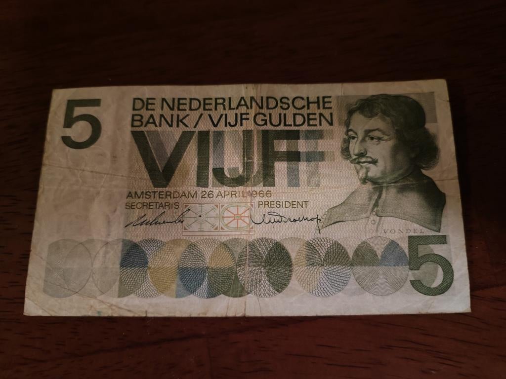 5 gulden biljet uit 1966, Ophalen of Verzenden, 5 gulden, Los biljet