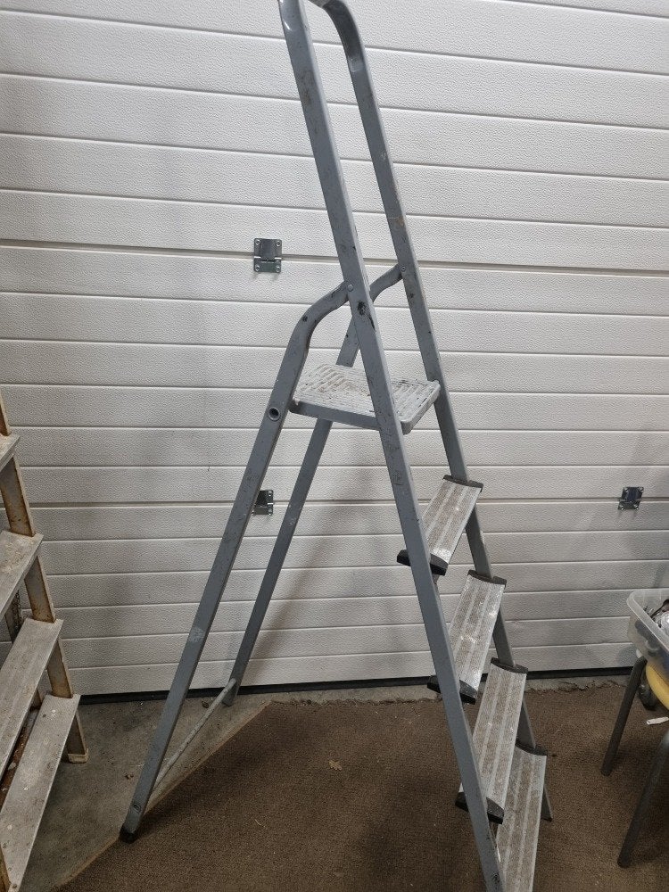 keukentrap 4 treden gebruikt metaal, Huis en Inrichting, Woonaccessoires | Overige, Ophalen of Verzenden, 'T Olde Gre-j, Info@toldegrej.nl
