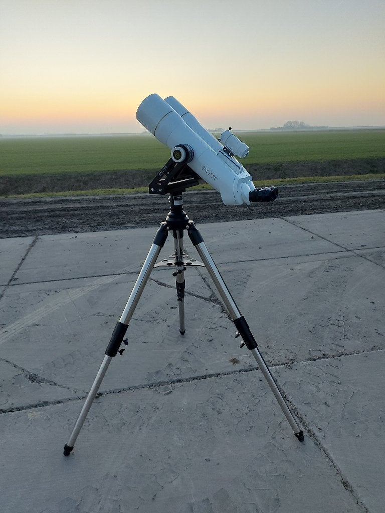 Telescoop/Reuzen Binoculair, Ophalen, Lenzentelescoop (refractor), 80 tot 200 mm, Met statief