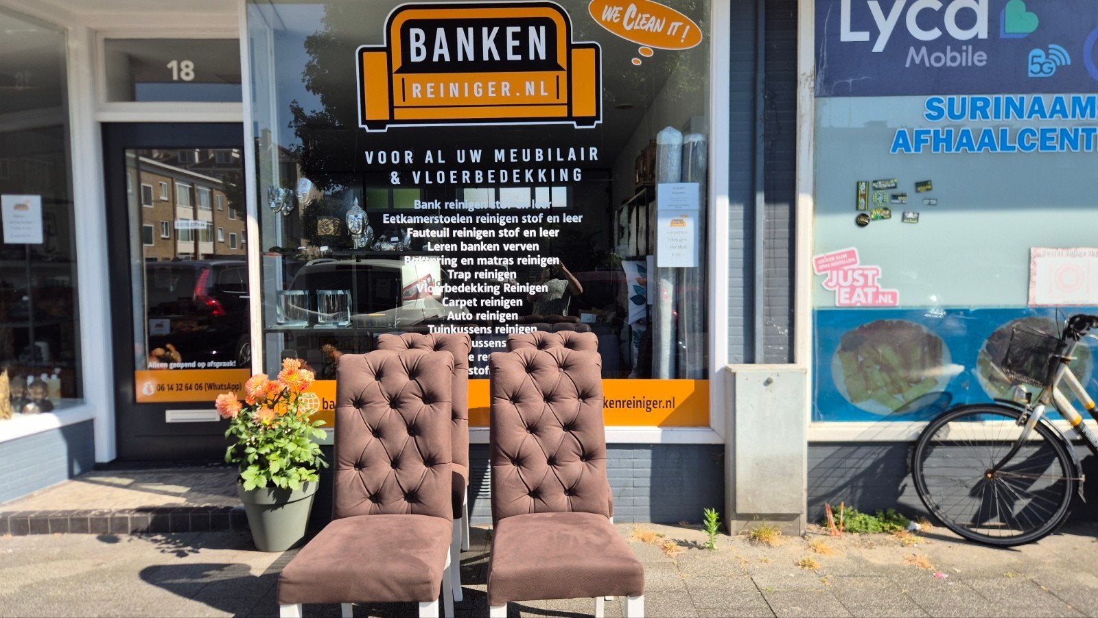 4x Dubbelman Design eetkamerstoelen - Bruin, Huis en Inrichting, Stoelen, Ophalen