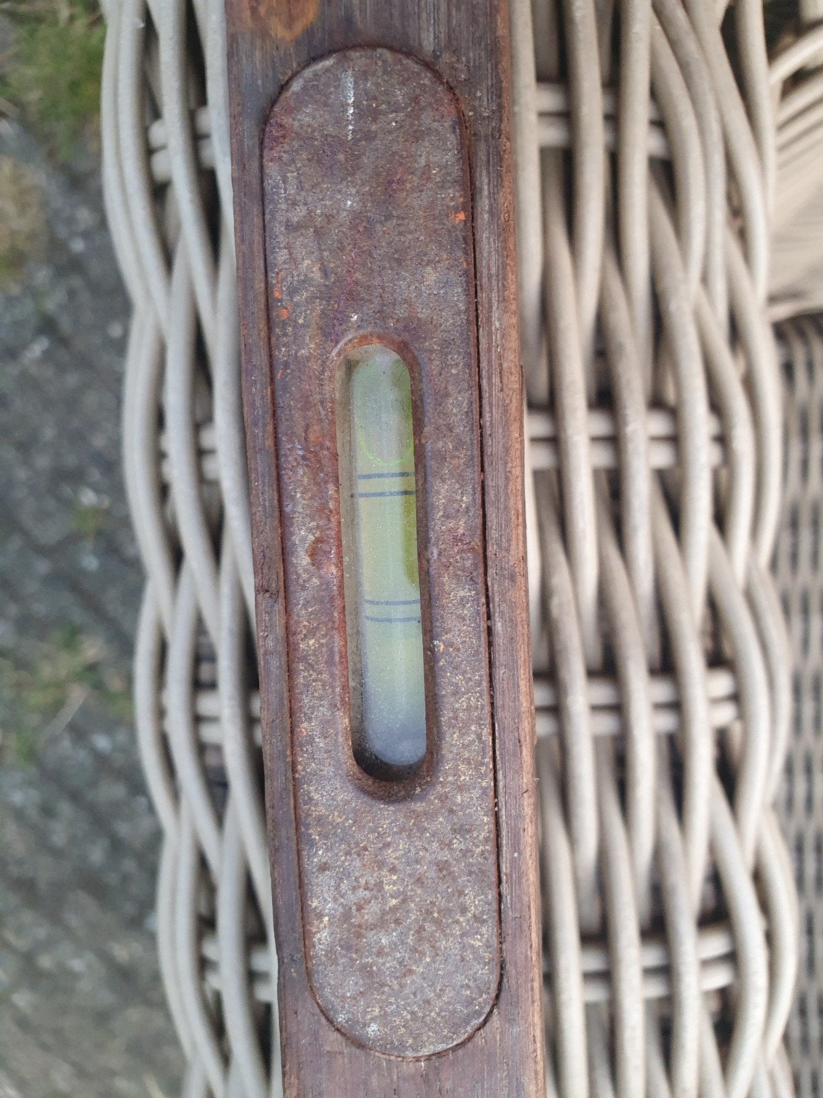 Vintage waterpas van hout, 'Echt Indisch Teakholz', Ophalen of Verzenden