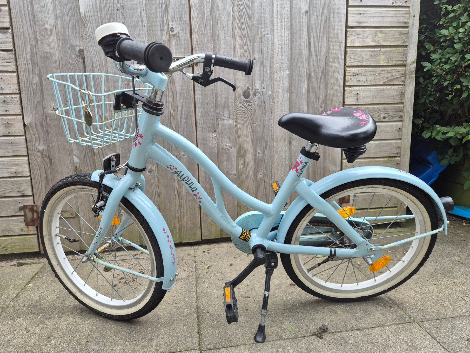 Alpina kinderfiets 18 inch met mandje, Ophalen, Velgrem, Alpina, 16 tot 20 inch