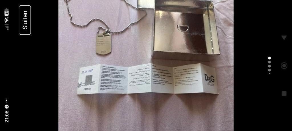 Vintage Dolce & Gabbana ketting 2008 met certificaat en doos, Sieraden, Tassen en Uiterlijk, Kettingen, Zo goed als nieuw, Overige materialen