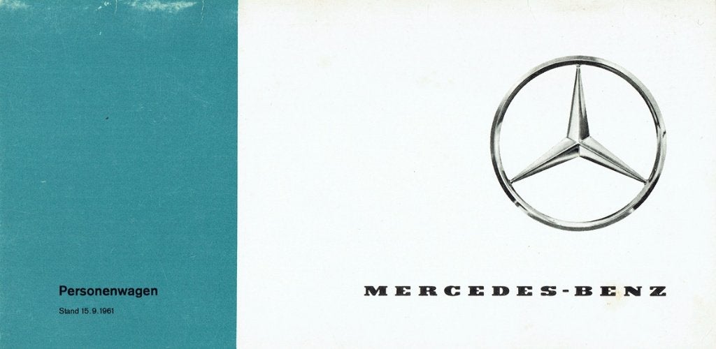 Folder Mercedes-Benz Personenwagen modellen (1961), Verzenden, Gelezen, Mercedes