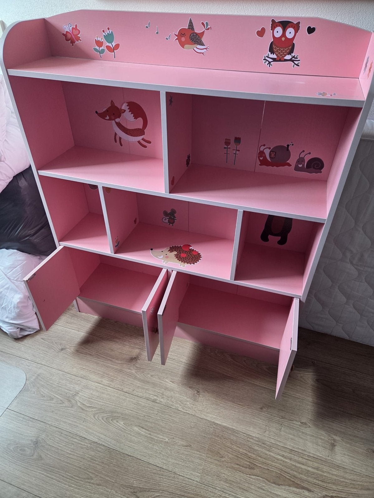 Roze Kinderkast met Dierenprints, Kinderen en Baby's, Ophalen, Gebruikt, Kast, 105 cm of meer
